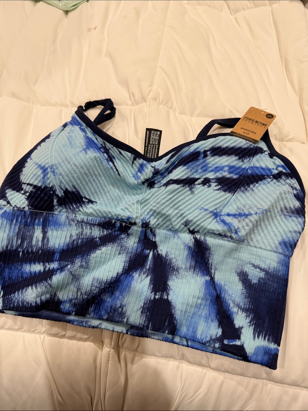 Pink Active Blue Tie-Dye Women's Bralette